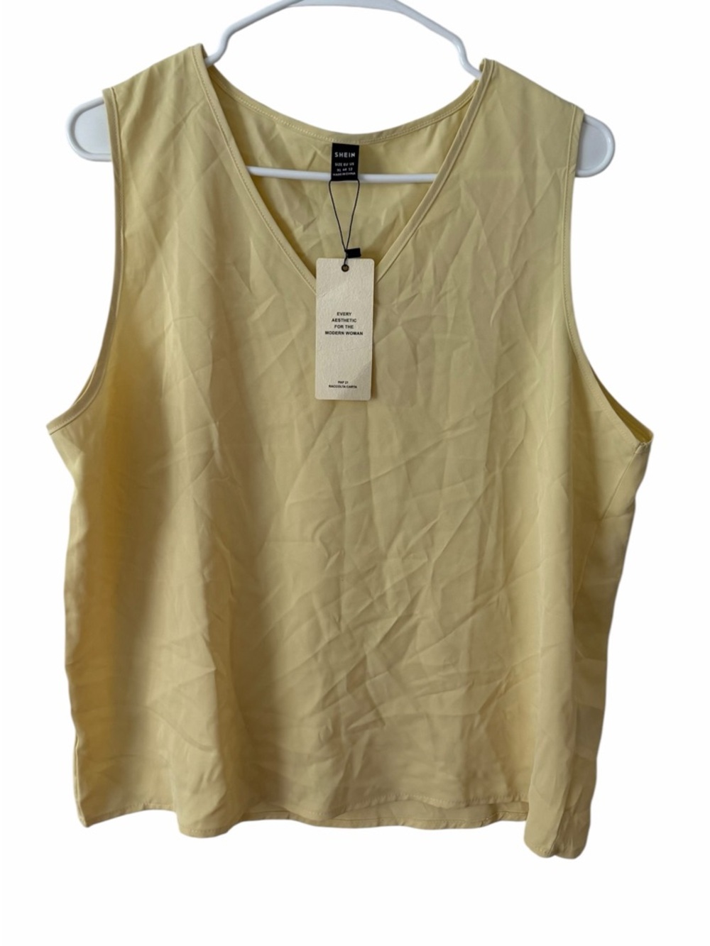 SHEIN Pale Yellow V-Neck Sleeveless Camisole (007)